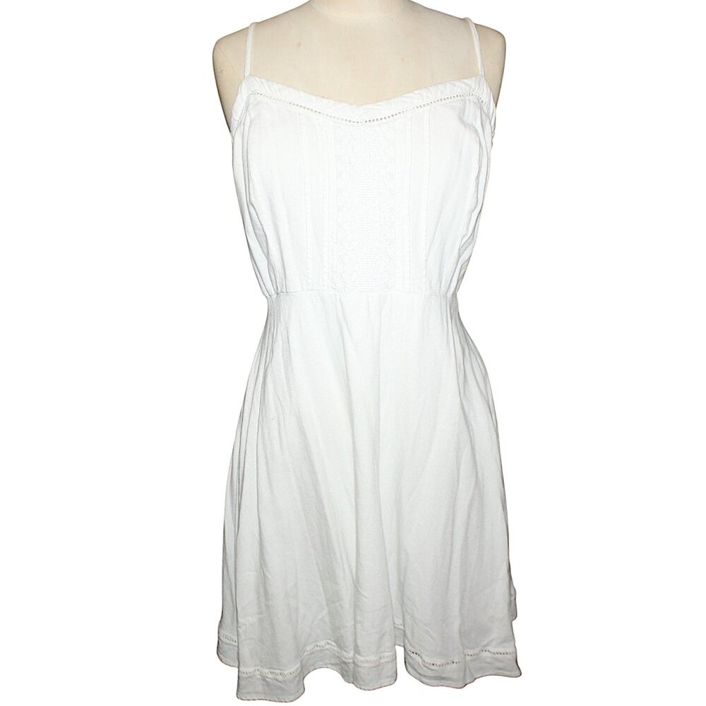 OLD NAVY White Sundress Sz XL Embroidered Midi Dress Wedding Beach Vacation